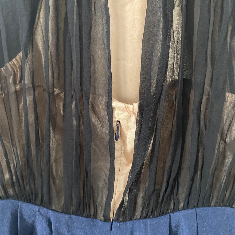 3.1 Phillip Lim 100% Silk Lace Any Event Colorblock Dress‎ Navy Rust Black Size4 - Picture 4 of 7
